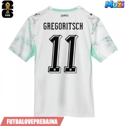Lacne Muži Futbalové dres Rakúsko Michael Gregoritsch #11 MS 2026 Krátky Rukáv - Preč